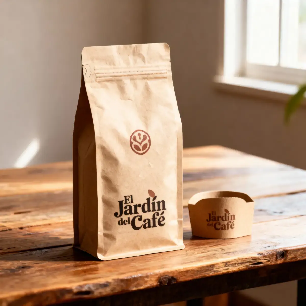 Piezas de identidad visual de El Jardín del Café