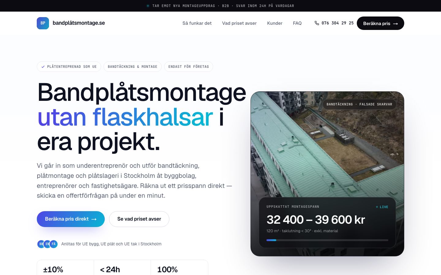 TVRK Bandplåtsmontage - Sitio de servicios